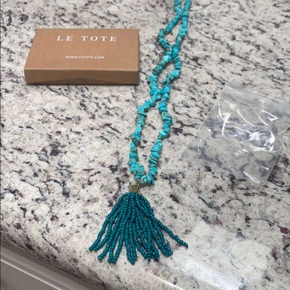Long turquoise necklace new with tags